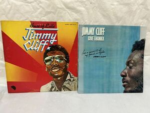 ◎T183◎LP レコード Jimmy Cliff ジミー・クリフ 2枚まとめて/Give Thankx サイン入り？/House Of Exile 見本盤 非売品