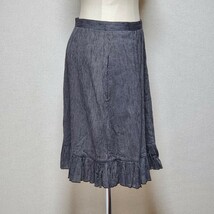 agnes b. アニエスベー グレー系 裾フリル フレア ミニスカート サイズ40（約Lサイズ相当） フランス製_画像2