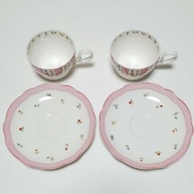 Noritake ノリタケ TRUE LOVE トゥルーラブ ピンク カップ＆ソーサー 2客セット_画像2