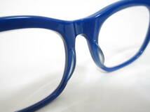 04◆ビンテージ　レトロ　老眼鏡仕様　+2.50　5枚丁番　ウェリントン型　ブルー系　眼鏡　程度良品_画像9