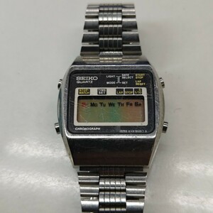 ジャンク 現状電池切れ SEIKO セイコー A129-5000 T クロノグラフ デジタル文字盤 メンズ 腕時計 純正ベルト クォーツ 　み