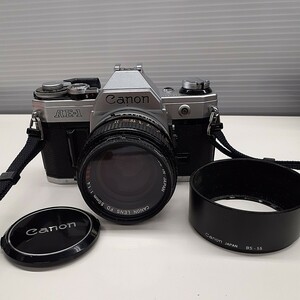 Canon AE-1 キャノン 一眼レフカメラ レンズ LENS FD 50mm 1:1.4 S.S.C. レンズフード BS-55 ジャンク品 み