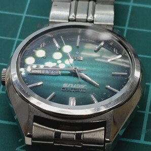 SEIKO ACTUS SS 6306-8020 21石 セイコー アクタス デイデイト メンズ 自動巻き 腕時計 緑文字盤 純正ベルト みの画像9