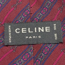 セリーヌ CELINE - ボルドー×ダークネイビー×グレー メンズ レジメンタル ネクタイ_画像3