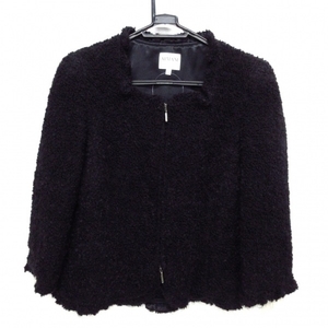  Armani ko let's .-niARMANICOLLEZIONI size 42 M wool black lady's beautiful goods jacket 