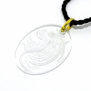 ラリック LALIQUE ネックレス - プラスチック×金属素材×化学繊維 黒×白×ゴールド 美品 アクセサリー（首）