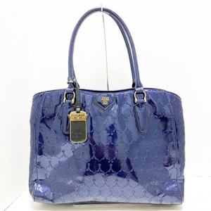 Anna Sui ANNA SUI handbag - enamel ( leather ) dark navy type pushed . processing bag 