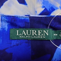 ラルフローレン RalphLauren サイズ4 S - ネイビー×アイボリー×ブルー レディース ドレープネック/半袖/ひざ丈/花柄 ワンピース_画像3