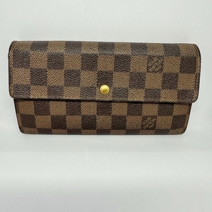 ルイヴィトン LOUIS VUITTON 長財布 N61724 ポシェットポルトモネクレディ ダミエキャンバス エベヌ MB0075 財布 ダミエ