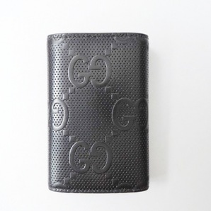 グッチ GUCCI キーケース 625565 GGエンボス レザー 黒 6連フック/キーリング付き 財布の画像2