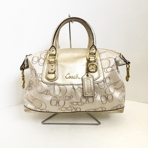 コーチ COACH ハンドバッグ F20641 - ジャガード×レザー ベージュ×ゴールド バッグ