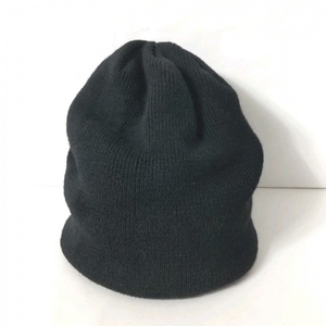 バーバリーブラックレーベル Burberry Black Label ニット帽 ウール×コットン 黒 帽子