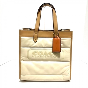 コーチ COACH トートバッグ C6847 フィールド トート ウィズ カラーブロック キルティング アンド コーチ バッジ レザー 美品 バッグ