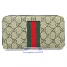 グッチ GUCCI 長財布 408831 ウェブ GGスプリーム キャンバス ジップアラウンドウォレット PVC(塩化ビニール) ベージュ×グリーン×レッド_画像2