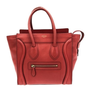 セリーヌ CELINE ハンドバッグ 167793LUG.25CO ラゲージマイクロショッパー ドラムドカーフ コクリコ(レッド) バッグ