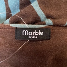 マーブルシュッド marble SUD - ダークブラウン×ブルーグリーン×マルチ レディース 七分袖/ロング/鳥 ワンピース_画像3