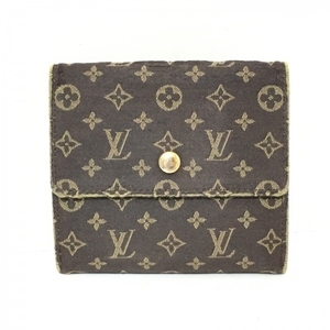 ルイヴィトン LOUIS VUITTON Wホック財布 M95233 ポルトフォイユエリーズ ■外側　⇒　コットン、リネン ■内側　⇒　クロスグレインレザー