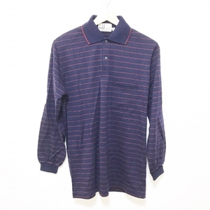  Dunhill dunhill/ALFREDDUNHILL polo-shirt with long sleeves size M - dark navy × red men's border tops 