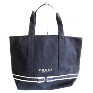 トッカ TOCCA トートバッグ - キャンバス 黒 リボン 美品 バッグ