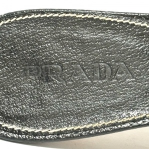 プラダ PRADA ミュール 37 1/2 - レザー 黒 レディース ステッチ/アウトソール張替済 靴の画像5