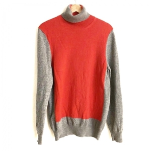  Salvatore Ferragamo SalvatoreFerragamo long sleeve sweater / knitted size L - red × gray lady's ta-toru neck / cashmere .