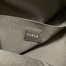 フルラ FURLA リストレット - ジャガード×レザー ベージュ×黒×白 美品 ポーチ_画像5