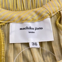 マチコジント machiko jinto サイズ36 S - グレー×イエロー レディース クルーネック/半袖/ロング/ストライプ/ギャザー ワンピース_画像3