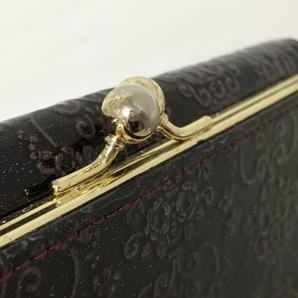 アナスイ ANNA SUI 長財布 - エナメル（レザー） パープル×ピンク 型押し加工/がま口 財布の画像8