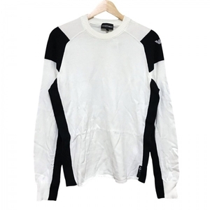 エンポリオアルマーニ EMPORIOARMANI 長袖セーター/ニット サイズ50 M - 白×黒 メンズ トップス