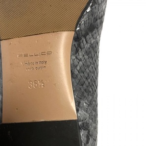 ペリーコ PELLICO フラットシューズ 36 1/2 - レザー グレー×黒 レディース 型押し加工/アウトソール張替済 美品 靴の画像6