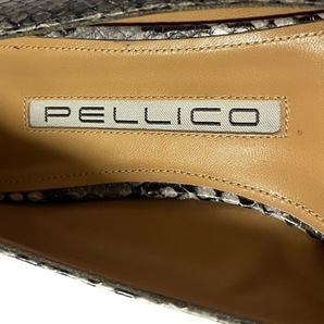 ペリーコ PELLICO フラットシューズ 36 1/2 - レザー グレー×黒 レディース 型押し加工/アウトソール張替済 美品 靴の画像5