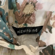 ミズイロインド mizuiro ind 長袖シャツブラウス - 白×ブルーグリーン×マルチ レディース 花柄 トップス_画像3