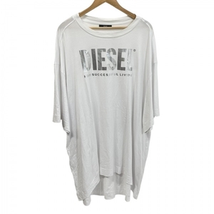 ディーゼル DIESEL 半袖Tシャツ サイズXXS XS - 白×シルバー メンズ ロング丈 トップス