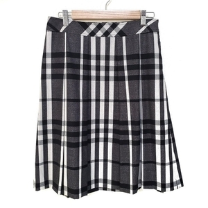  Burberry London Burberry LONDON long skirt size 40 L - black × beige × dark gray lady's check pattern bottoms 
