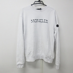 モンクレール MONCLER トレーナー サイズM H20918G00010 SWEATSHIRT 白×黒 ユニセックス ロゴ トップス