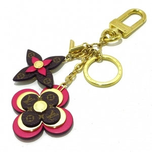  Louis Vuitton LOUIS VUITTON key holder ( charm ) M63084porutokre* blue ming flower monogram × pink OB1200 beautiful goods 