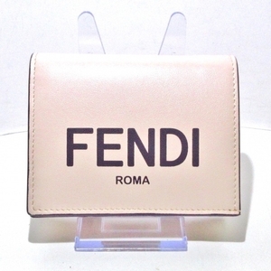 フェンディ FENDI 2つ折り財布 8M0420-ADP6 - レザー ピンクベージュ×黒 美品 財布