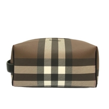 バーバリーロンドンイングランド BURBERRY LONDON ENGLAND セカンドバッグ 8036675 PVC(塩化ビニール)×レザー チェック柄 美品 バッグ_画像1