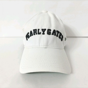パーリーゲイツ PEARLY GATES キャップ F - コットン 白×黒×グリーン 刺繍/NEW ERAコラボ 帽子