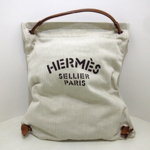 エルメス HERMES リュックサック マリーヌ トワルシェブロン×ヴォースイフト クレ×ゴールド シルバー金具/2way U バッグ