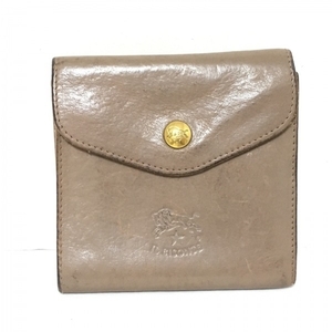  Il Bisonte IL BISONTE W hook purse - leather gray beige purse 