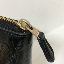 コーチ COACH 長財布 F54805 デボスド シグネチャー パテント アコーディオン ジップ アラウンド エナメル（レザー） 黒 財布_画像7