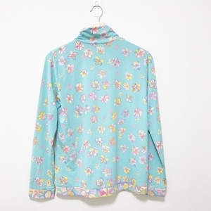 re owner -ru sport LEONARD SPORT long sleeve cut and sewn size 40 M - blue green × pink × multi lady's high‐necked / floral print beautiful goods 