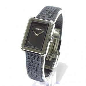 CHANEL(シャネル) 腕時計 ボーイフレンドツイード H5317 レディース 黒の画像2