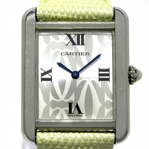 Cartier Watch Tank Solo SM W1019555 Ladies 2006 Рождественская ограниченная/внешняя пояс серебро