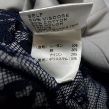 タダシショージ TADASHISHOJI サイズ4 XL - 白×ネイビー レディース Vネック/半袖/ひざ丈/レース ワンピース_画像4