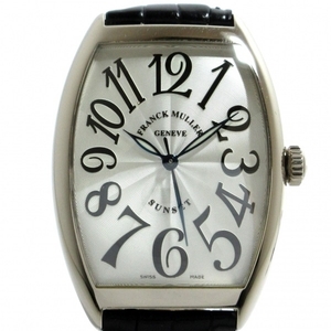 FRANCK MULLER(フランクミュラー) 腕時計 トノーカーベックス サンセット 6850SC SUN メンズ K18WG/革ベルト シルバー