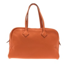 エルメス HERMES ショルダーバッグ ヴィクトリアエラン38 トリヨンクレマンス オレンジ シルバー金具 □N バッグ_画像3