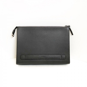  Furla FURLA second bag - leather dark gray beautiful goods bag 