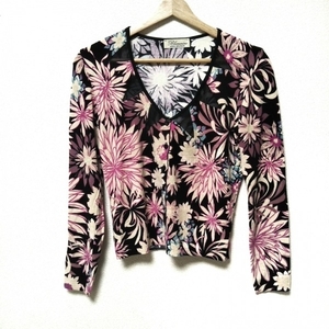  Blumarine * Anna Molinari BLUMARINE ANNA MOLINARI cardigan size I 42 - rayon, Spandex black × pink × multi 